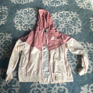 Nike, Pink and Cream Windbreaker